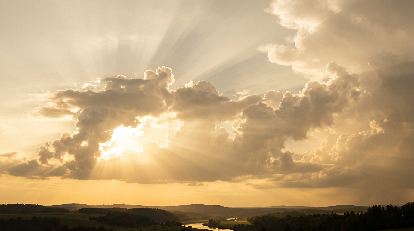 Sunlight breaking through clouds